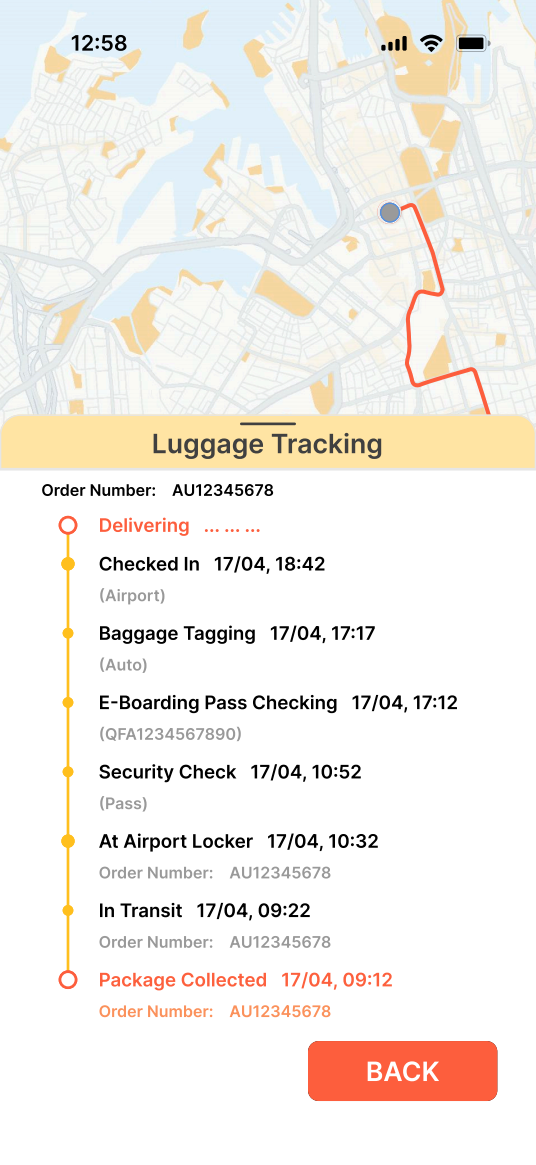 LuggEase 行李追踪界面